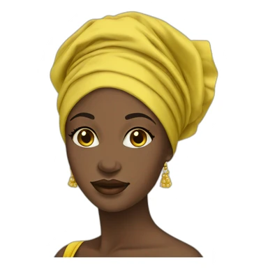 Nigerian woman with gele sticker