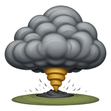 A thick dark funnel cloud sweeping across open plains. sticker