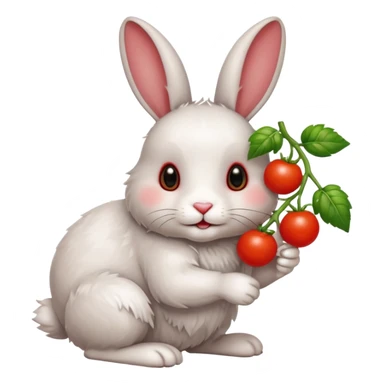 rabbit with cherry tomatoes  sticker