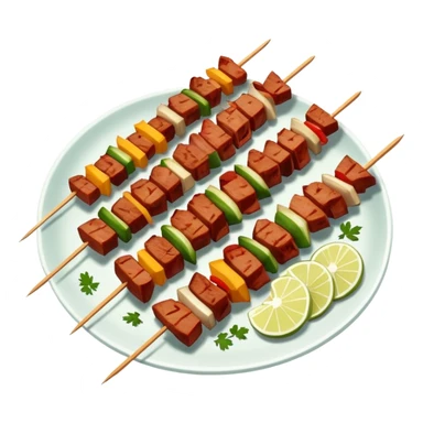 Chuanr meat skewers street food with gentle colors sticker