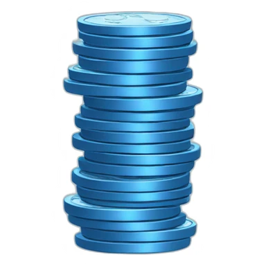 stack of blue coins sticker