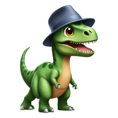 Dinosaur wearing a hat sticker