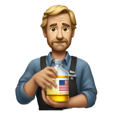 American holding oil photorealistic serious sticker