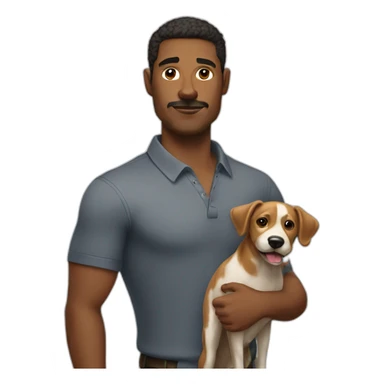 bold man with dog sticker