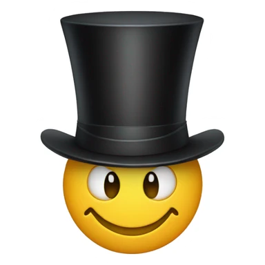 A smiley face with a top hat sticker