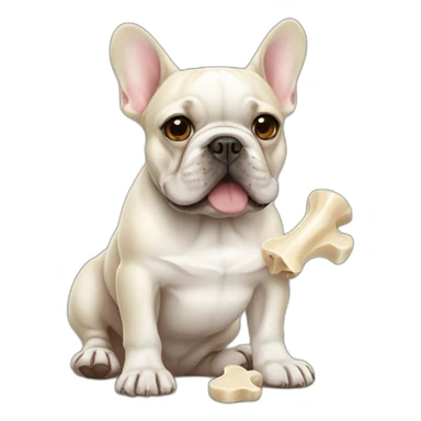 french bulldog with a bone sticker