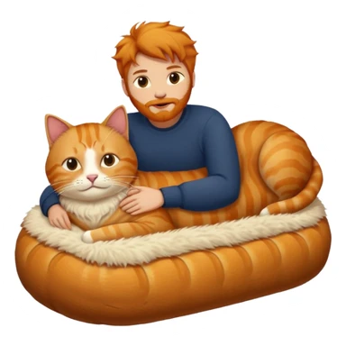 full body cat in loaf with a human man head  sticker