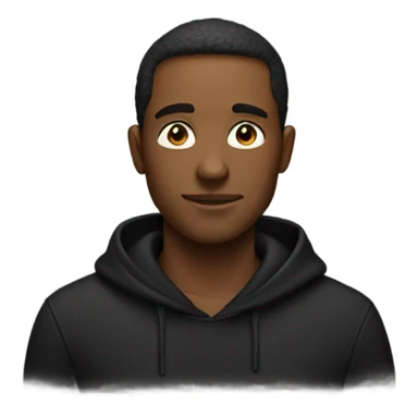 a guy with a black hoodie sticker