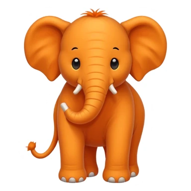 orange furry elephant sticker
