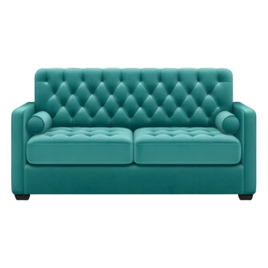 Long square teal sofa sticker