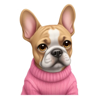 WEARING A PINK SWEATER Frenchie sticker