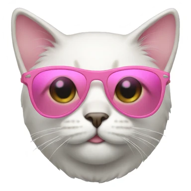 Cat with pink sunglasses  sticker