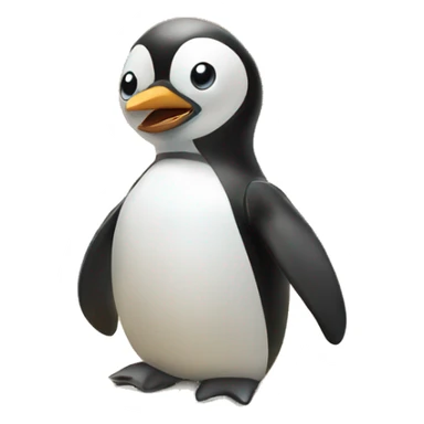 penguin in sandcastle sticker