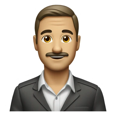 Guy with a combover and nice small mustache reaching towards the future sticker