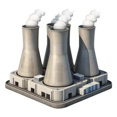 realistic nuclear power  plant with 6 power units sticker