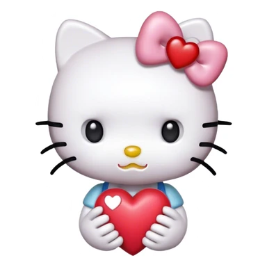 hello kitty with heart sticker