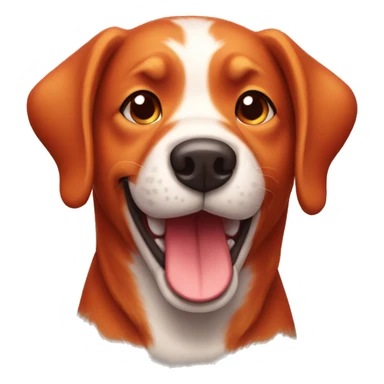 Happy fire red dog sticker