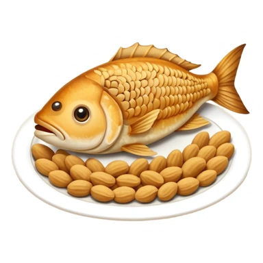 fish and peanut indonesian food sticker