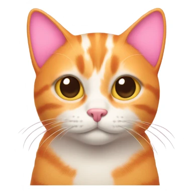 orange cat with pink hearts sticker
