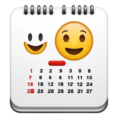 Emoji estilo IOS de un calendario pero sin fecha sticker