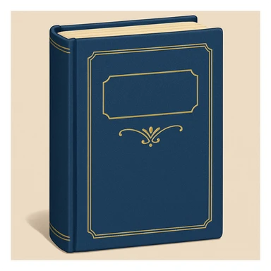 Edit the emoji of a classic French book inspired by 'À la recherche du temps perdu' with a blue cover and gold title. The style should be elegant, minimal, and no text on the cover. Maintain the classic book look with a refined and simple design. sticker