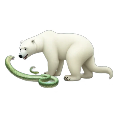Polar bear with a snake sticker