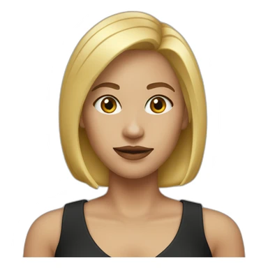 it woman blonde Bob hairstyle no glasses black outfit sticker