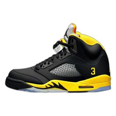 Nike Jordan 5 black and yellow sticker