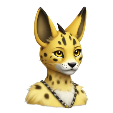 Anthro Renamon-Vernid-Serval-Lombax sticker