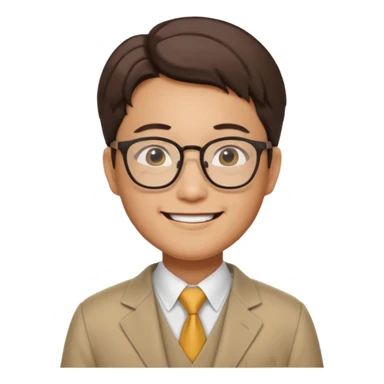 Korean CEO with galsses as a professor sticker