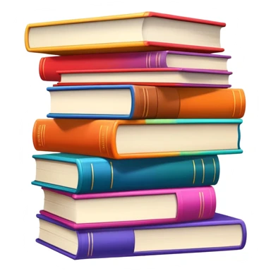 Stack of colorful books sticker