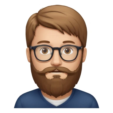 Guy with long beard and glasses sticker
