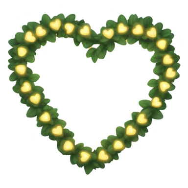 White heart with a garland that glows yellow  sticker