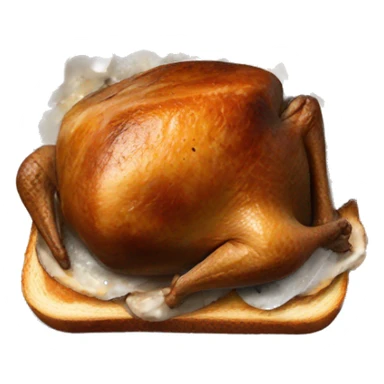 Turkey with dark black Burnt toast and oyster sticker