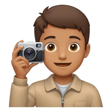 happy boy taking photo  sticker