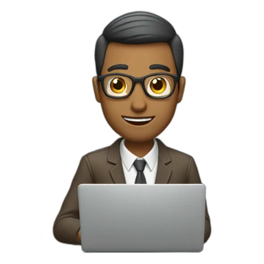 smart man using laptop sticker