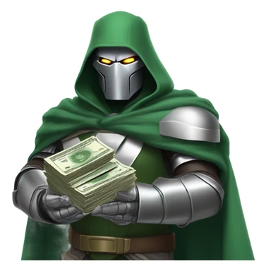 Doctor doom offering money sticker
