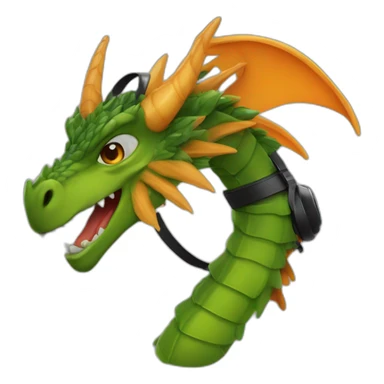 Dracofeu avec un casque audio sticker