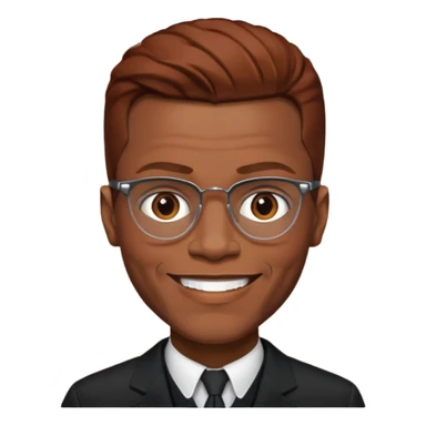 Malcolm X with reddish brown hair, dark brown outfit  sticker