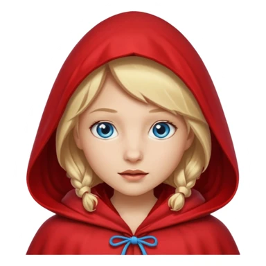 little red riding hood with blonde hair without fruit and with blue eyes sticker
