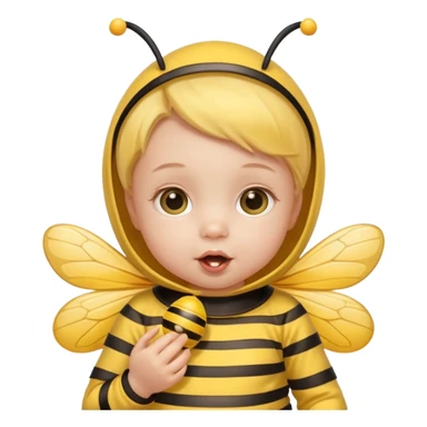 baby girl with pacifier dressed as a bee sticker