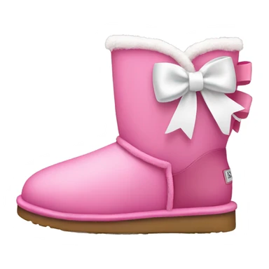 Pink uggs with a white bow sticker
