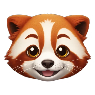 Red panda face happy tears sticker