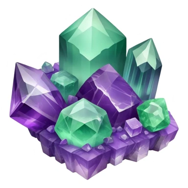 Fluorite crystal cluster sticker