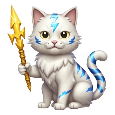 cat zeus holding lightning sticker