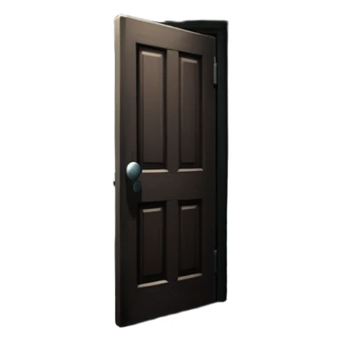 An icon showing a dark, eerie environment with ominous shadows, inspired by horror games like Resident Evil. The design includes a dimly lit corridor, a creepy door slightly ajar, and a silhouette lurking in the background. A sense of suspense and fear is conveyed. Transparent background. sticker