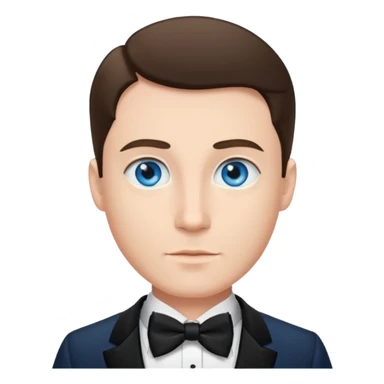 🤵🏼bu emojide sadece göz rengini mavi yap ve Smokinli olsun sticker