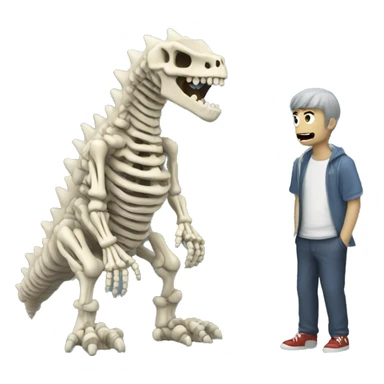 Skeleton Godzilla toy sticker