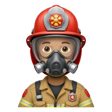Firefighter with respiratory protection sticker