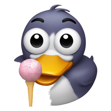 Duck eating a cake pop  sticker